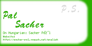 pal sacher business card